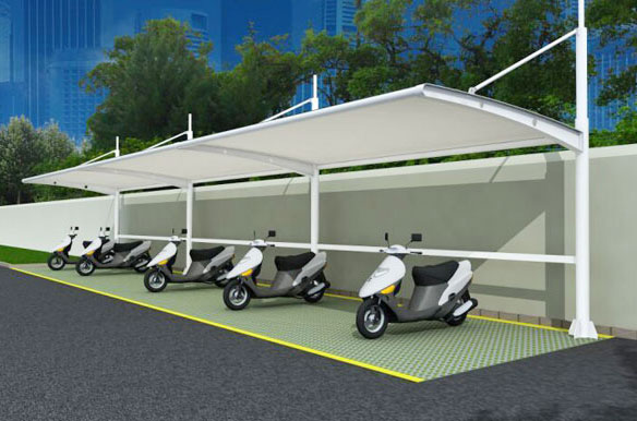 膜結構自行車棚